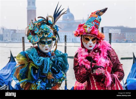 Venice, Italy. Carnival of Venice, beautiful masks at St. Mark's Square ...