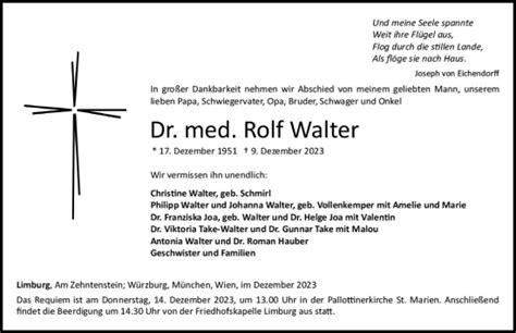 Traueranzeigen Von Rolf Walter Vrm Trauer De