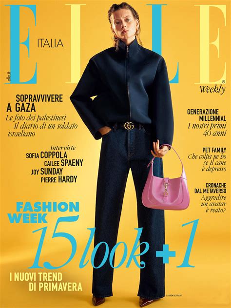 Lauren De Graaf In Gucci On Elle Italia February 22nd 2024 Cover By