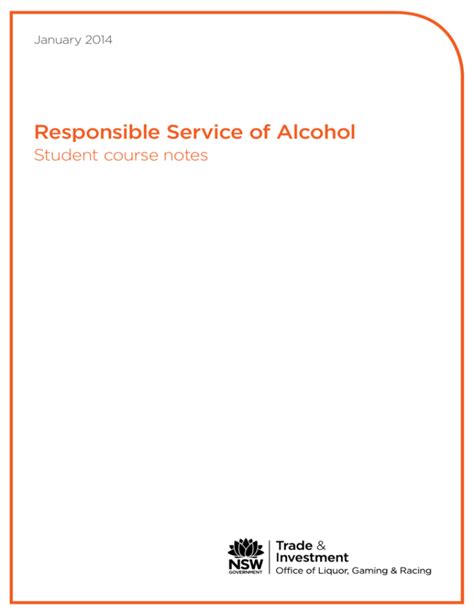 Nsw Responsible Service Of Alcohol