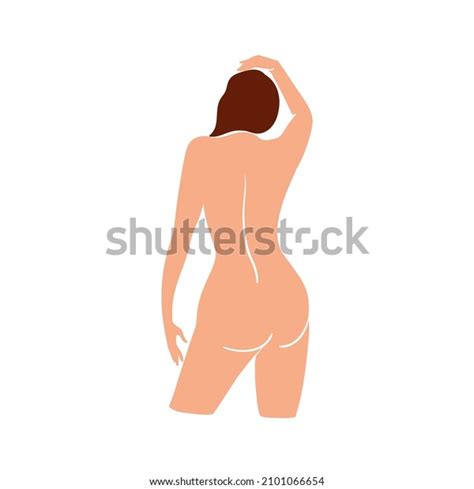 Naked Woman Standing Backstock Vector Illustrationflat Stock Vector