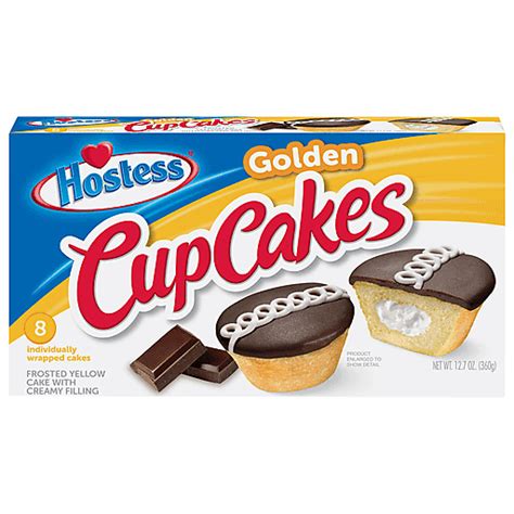 HOSTESS Golden Cupcakes Creamy Filling 8 Count 12 7 Oz Doughnuts