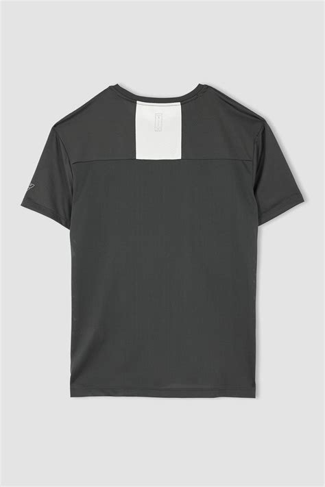 Anthracite Man Standard Fit Crew Neck T Shirt Defacto