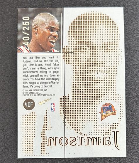 Skybox Molten Metal Fusion Antawn Jamison Warriors Titanium