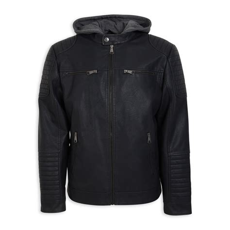Black Hooded Biker Jacket 3103543 Truworths Man