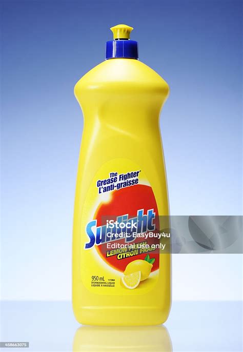 sunlight liquid soap stock photo  image  blue bottle