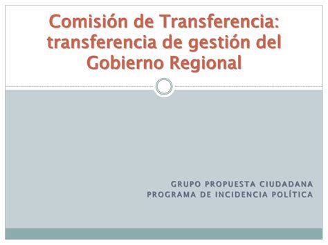 Pdf Comisi N De Transferencia Transferencia De Gesti N