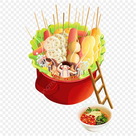 Cartoon Gourmet Hot Pot Illustration Elements For Commercial Use Cartoon Hand Drawn