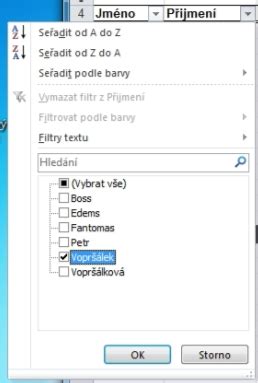 Filtry Excel 2010 Školení konzultace