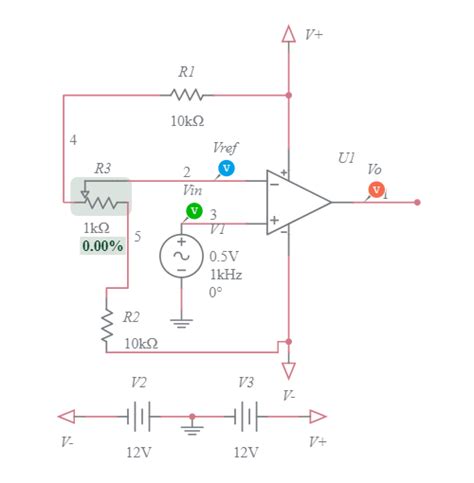 Op Amp With Potentiometer Multisim Live