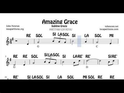 Amazing Grace Partitura De John Newton Partitura Con Notas Para Voz