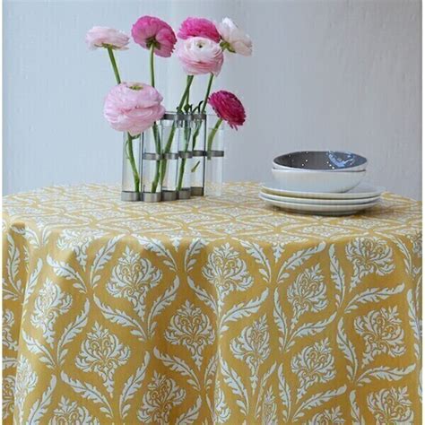 Nappe Enduite Pompadour Jaune Ronde Diam 160cm Fleur De Soleil