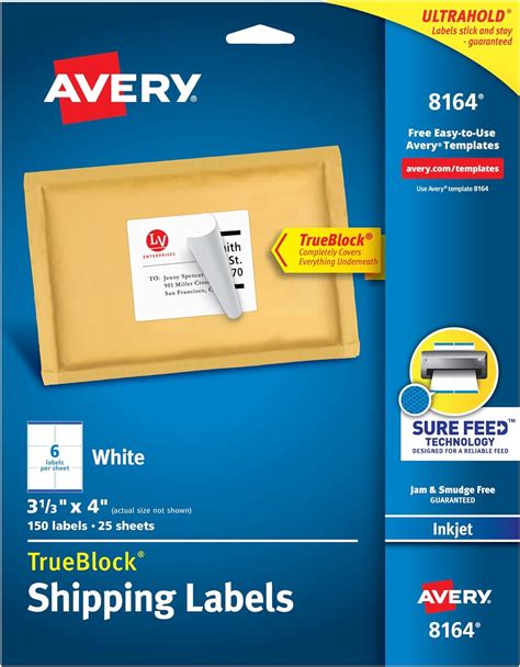 Avery Shipping Address Labels Inkjet Printers 150 Labels 3 1 3x4 Labels