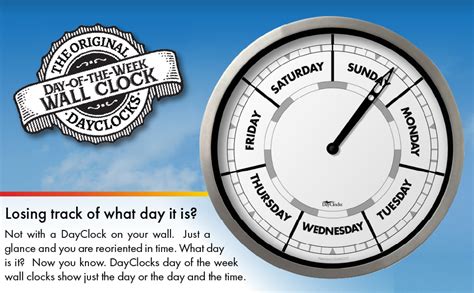 Dayclocks Day Of The Week Wall Clock With Aluminum Frame Calendar Day Clock Ideal Retirement