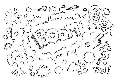 Hand Drawn Comic Doodles On White Background 7493794 Vector Art At