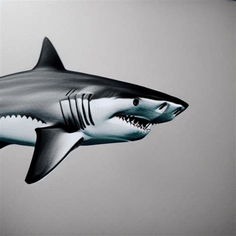 Shark Realistic Drawing Graphic · Creative Fabrica