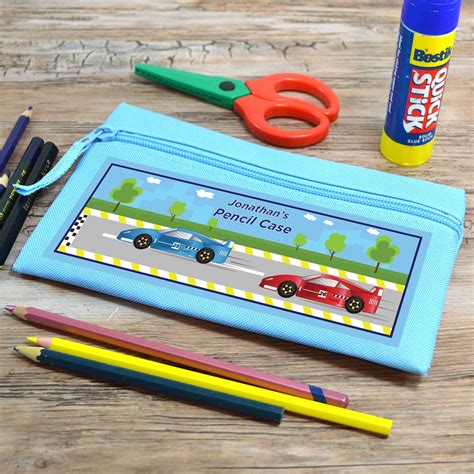 Personalised Pencil Case Race Car Design