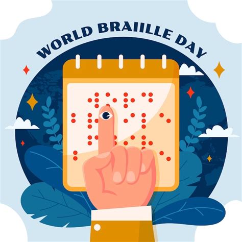 Premium Vector Flat Illustration For World Braille Day Celebration