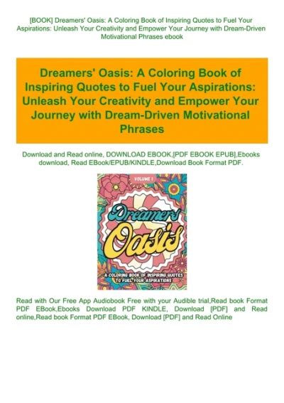 Book Dreamers Oasis A Coloring Book Of Inspiring Quotes To Fuel