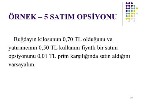 OPSİYON PİYASASI Dr Çağatay ORÇUN ppt indir