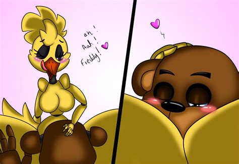 Rule 34 1boy 1girls Animatronic Anthro Avian Bear Blush Breasts Chica Fnaf Chicken