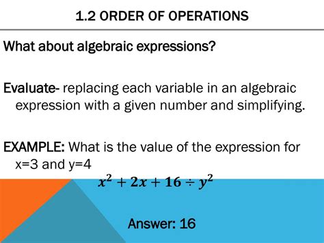 Section 12 Order Of Operations And Evaluating Expressions Ppt Download