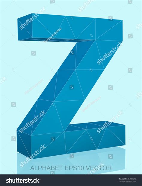 Abstract Blue D Polygonal Uppercase Letter Stock Vector Royalty Free