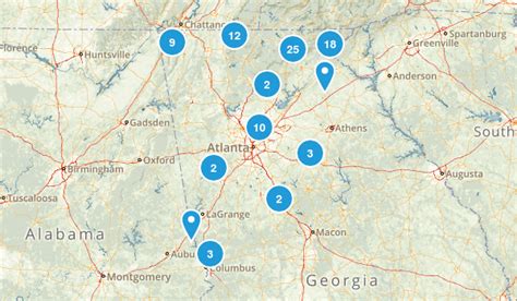 North Georgia Waterfalls Map