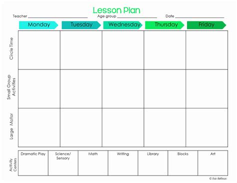 Printable Weekly Lesson Plan Template