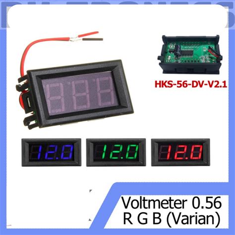 Voltmeter Digital Dc V V Digital Volt Meter Inch Kabel Warna