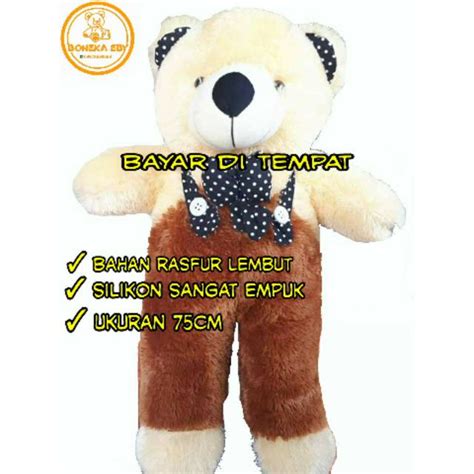 Jual Boneka Teddy Bear Jojon Jumbo Ukuran 75cm Shopee Indonesia