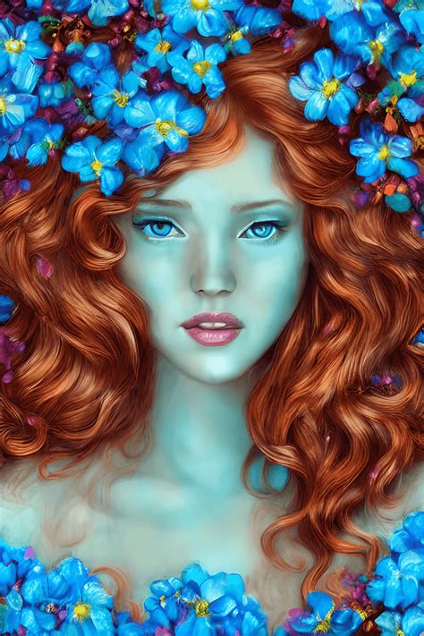 Beautiful Red Hair Girl Full Portrait · Creative Fabrica