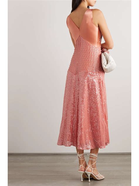 Erdem Dicentra Embellished Satin And Chiffon Midi Dress Net A Porter