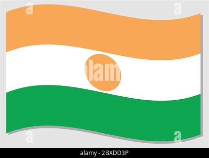 Vector Flag Of Niger Nigerien Waving Flag Vector Illustration Stock