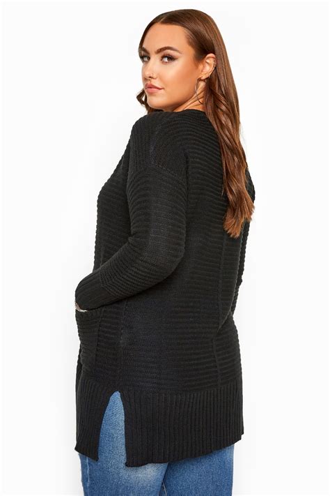 Black Ribbed Cardigan Yours Clothing