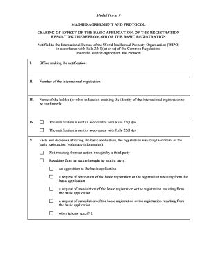 Fillable Online Model Form 9 WIPO Fax Email Print PdfFiller