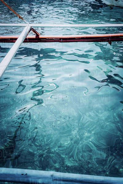 Blue Rippled Sea Water Surface Near Banca Boat El Nido Palawan