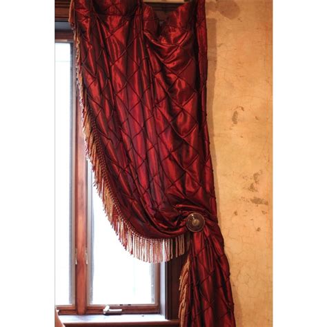 Victorian Style Drapes In Burgundy A Pair Chairish