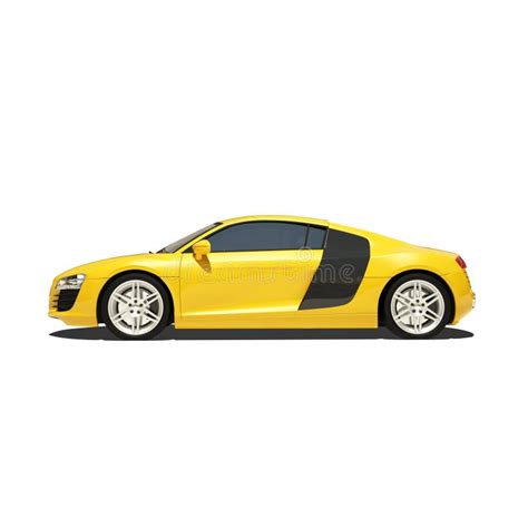 Carro Super Amarelo Isolado No Fundo Branco Ilustra O Stock