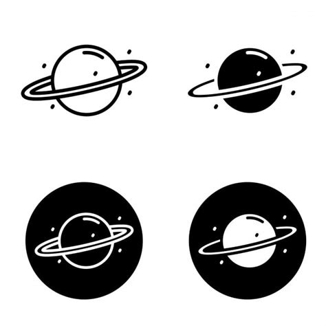 Ilustraci N De Vector De Planeta Con Dise O Simple En Blanco Y Negro