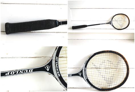 Black Dunlop Badminton Racket Wood Vintage Blue Donnay Old Etsy