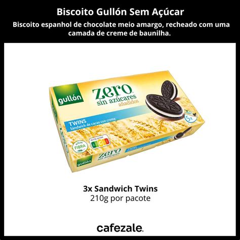 Biscoito Gullón Sem Açúcar Sandwich Twins 3 Pacotes