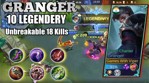 Granger One Shot Kill Builds Kills Unlimited Damage Mobile Legends