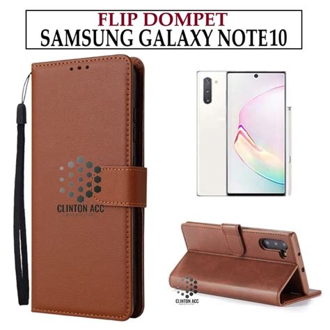 Jual CASE HP SAMSUNG NOTE 10 FLIP WALLET LEATHER DOMPET KULIT SOFTCASE