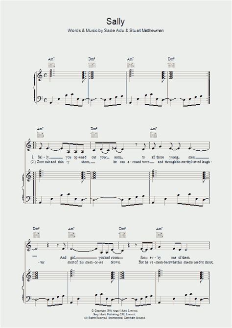 Sally Piano Sheet Music Onlinepianist