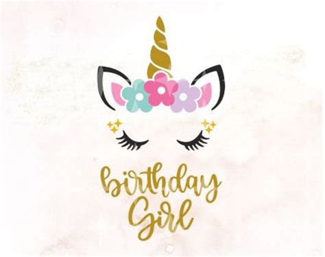 Free Unicorn Birthday Girl Svg