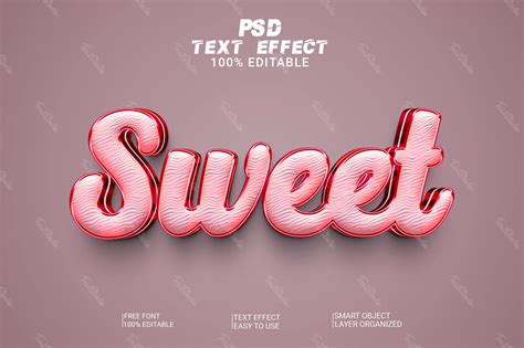 Sweet Pink Metallic 3d Text Effect Photoshop Premium Psd File