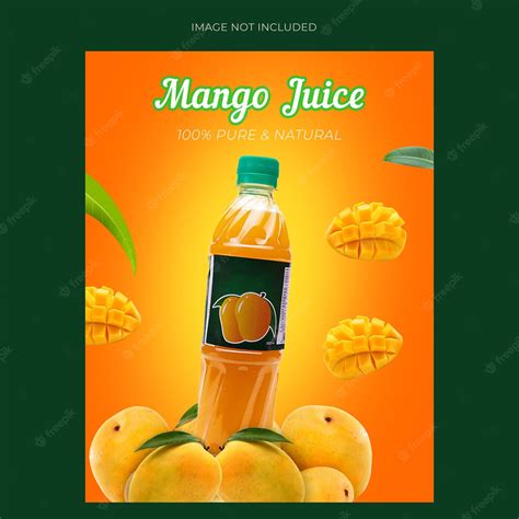 Premium Psd Mango Juice Poster Or Flyer Design Template