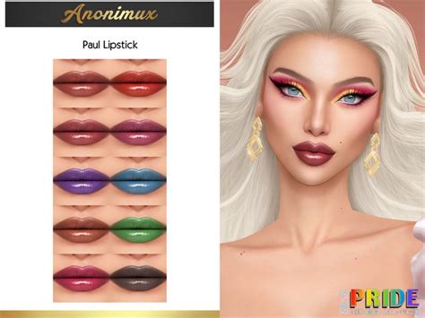 Anonimux Simmer S Paul Lipstick Sims Cc Makeup Sims Cc Skin