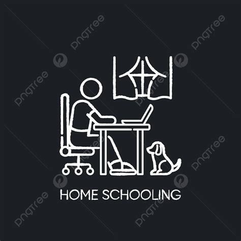 Black Background With A White Chalk Icon Representing Homeschooling